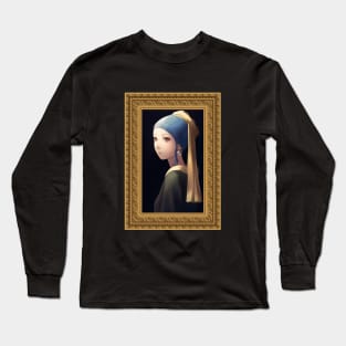 Girl with a Pearl Earring - Anime Stickers Long Sleeve T-Shirt